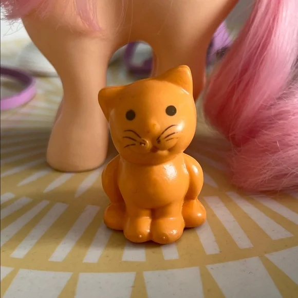 VINTAGE My Little Pony Pretty Parlor Peachy Pony & Twinkles cat 1980’s Hasbro - Picture 10 of 17